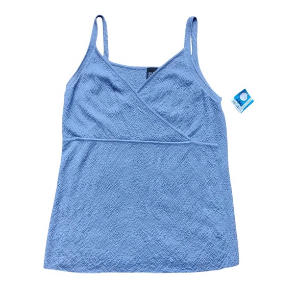 New Eileen Fisher Lilac Wrap-Front Textured V-Neck Crossover Camisole size M. - Picture 2 of 6